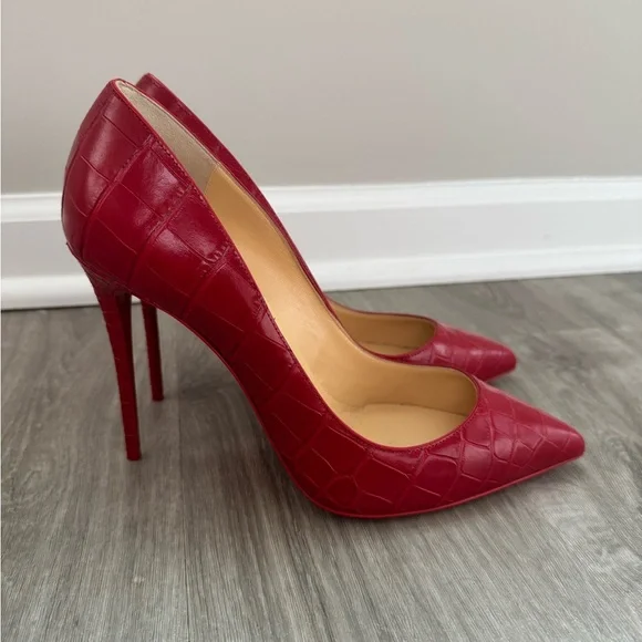 Christian Louboutin So Kate 120 Persan Pink Red Croc Ali Stiletto heel pump - Picture 3 of 5